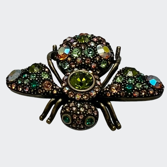VINTAGE JOAN RIVERS CRYSTAL CRITTERS PRISMATIC LARGE BEE BROOCH - MISSING PIN - Picture 8 of 14